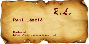 Rabi László névjegykártya